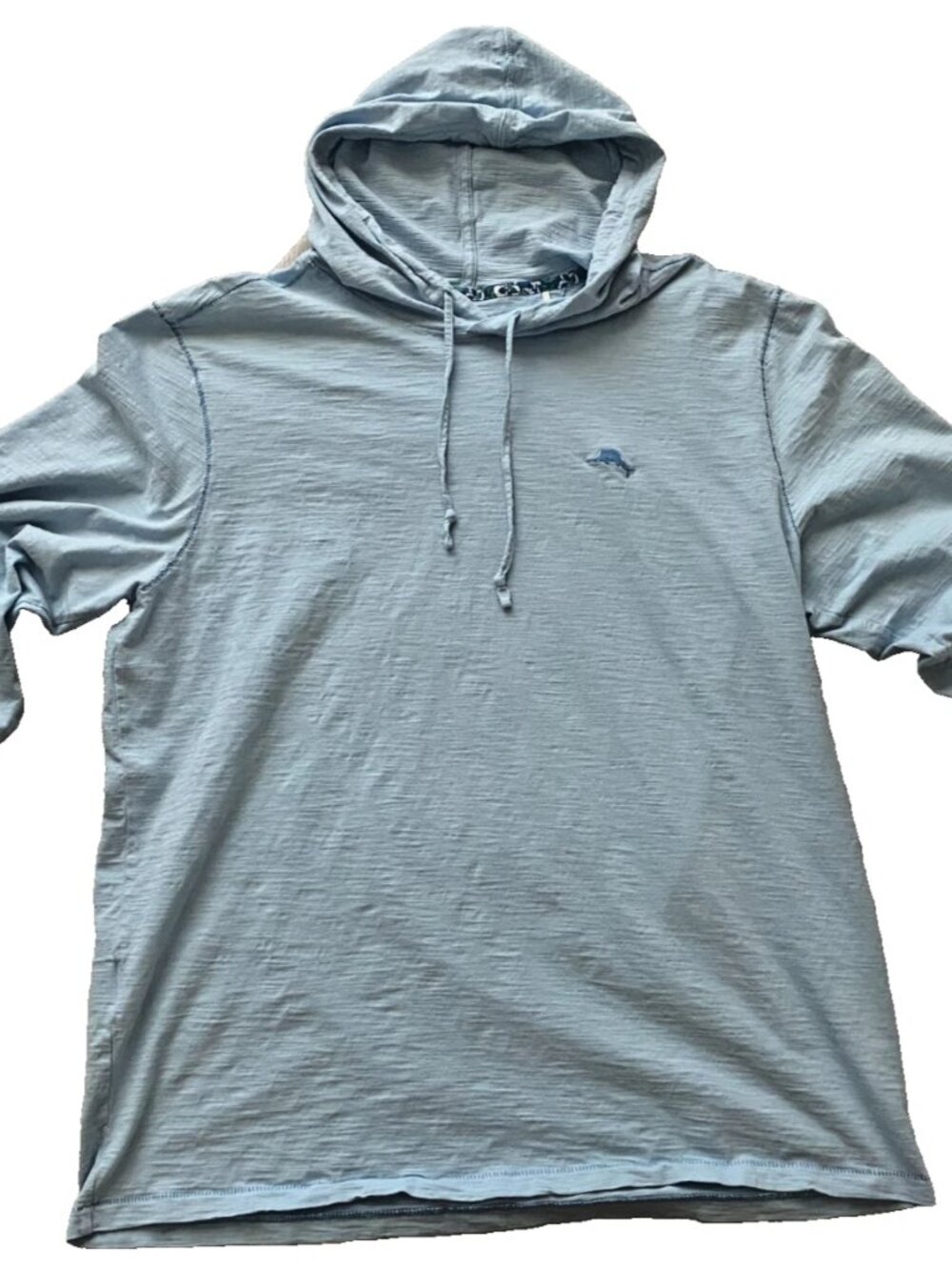 Tommy Bahama IslandZone Hoodie Mens L Blue Performance Sun Beach Shirt